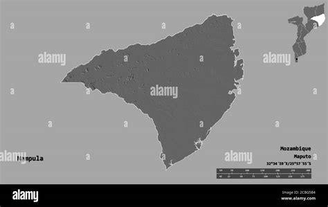 Shape Of Nampula Province Of Mozambique With Its Capital Isolated On