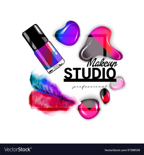 Makeup studio logo design template Royalty Free Vector Image