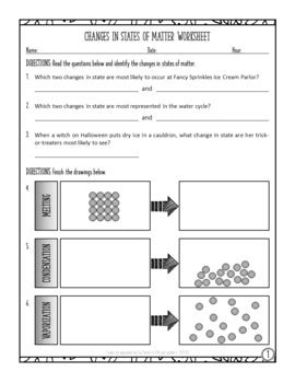 Matter Changing States Worksheet