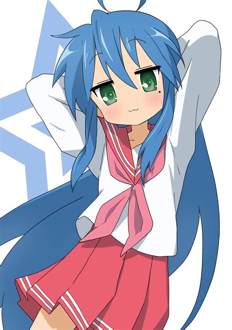 Safebooru 1girl 3 Absurdres Ahoge Arms Behind Back Arms Up Bangs Blue Hair Blush Closed Mouth