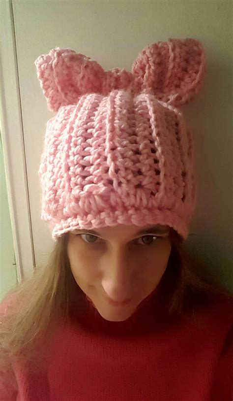 Women S Pussy Hat Light Pink Pussy Hat Pussy Hat For Solidarity Pussy Cat Hat In Pink Women