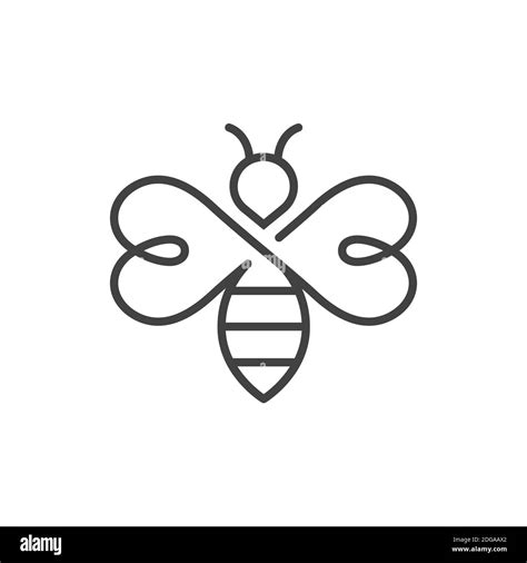 Bee Black Vector Icon Stylized Logo Symbol Stock Vector Image And Art