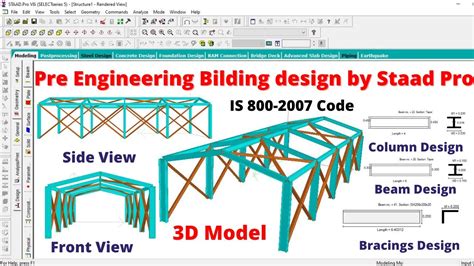 Pre Engineering Building Design By Staad Pro Software Civil Engineering Online Course