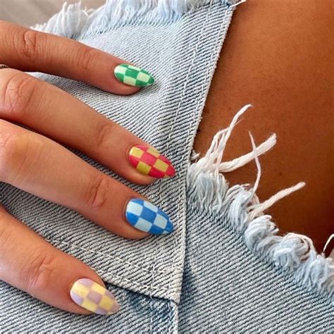 75 The Coolest Checkered Nail Art Designs — Colorful Checkered Nails