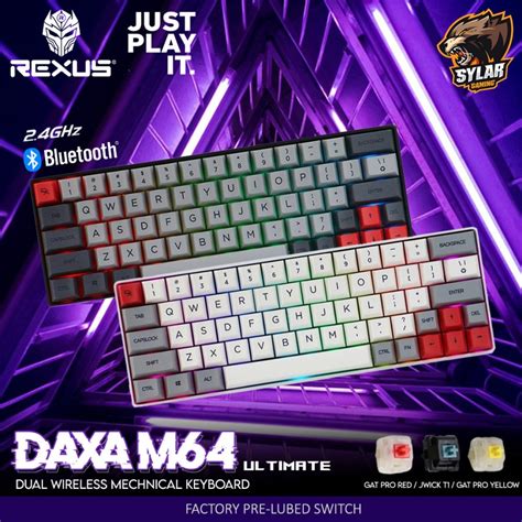 Jual Rexus Daxa M64 Ultimate Wireless 2 4Ghz BT Mechanical Gaming