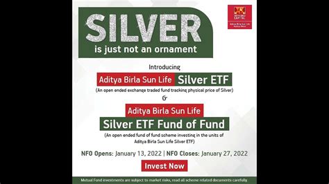 Nfo Aditya Birla Sun Life Silver Etf And Aditya Birla Sun Life Etf Fof