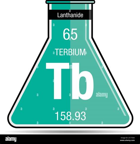 Terbium Symbol On Chemical Flask Element Number Of The Periodic