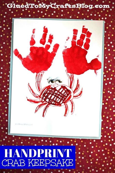 Handprint Crab Keepsake Canvas Craft For A Beach Theme August Crafts