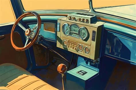 Illustration D Art Num Rique D Une Radio De Voiture Vintage Image