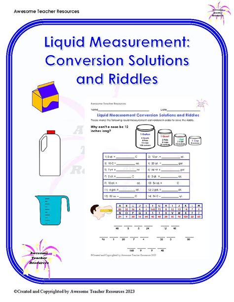 Liquid Conversions Worksheet