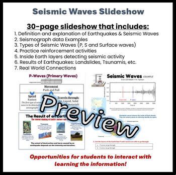 Types Of Seismic Waves And Earthquakes Earth Science Presentation Lesson