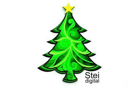 3d Layered Christmas Tree Svg Dxf Cutting Files By SteiDigital