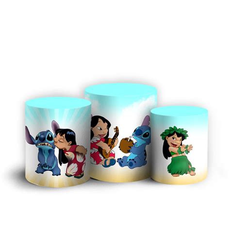 Trio Cilindro Lilo E Stitch Sublimado D El Stico Sublistamps