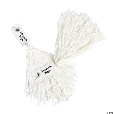 Personalized White Cheer Pom-Poms - 24 Pc. | Oriental Trading