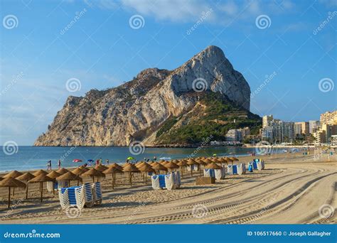 Calpe Rock, Ifach, And Calpe Town Seen From One Of The Beaches North Of ...