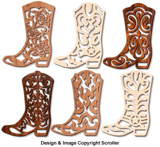 Cowboy Boot Wall Art Designs Scroll Saw Pattern | Boots, Ornaments ...