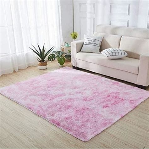 Tapis De Salon Poils Longs Moelleux Shaggy Motley Tie Dye Carpets