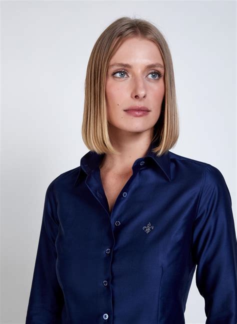 Camisa Dudalina Luxury Cetim de Algodão Liso Feminina 53 01 0372