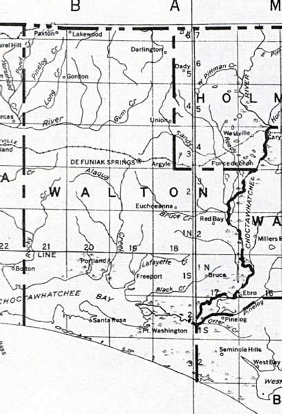 Map Of Walton County Florida 1932