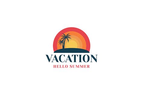 Beach Vacation Logo Design Template 18857570 Vector Art At Vecteezy