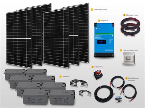 Kit Solaire Autonome Hybride Compact EasySol 2430W 230V 3kVA 21