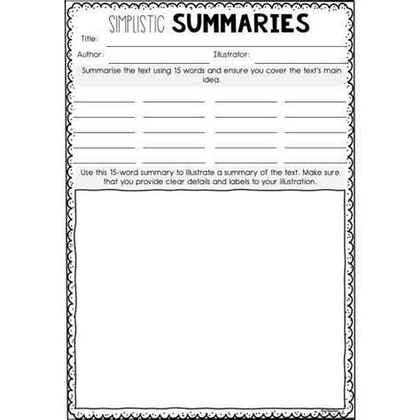 Simplistic Summaries Worksheet Top Teacher Worksheets Library