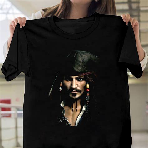 Pirates Of The Caribbean Captain Jack Sparrow T Shirt Movie Etsy