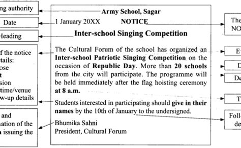 Notice Writing Format For Class 12 With Examples Letter Writing