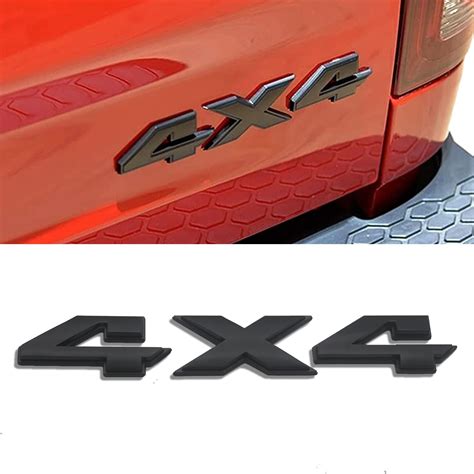 4x4 Emblem Sticker 88 Inch Matt Black Badge Chrome Decal Sticker Replacement