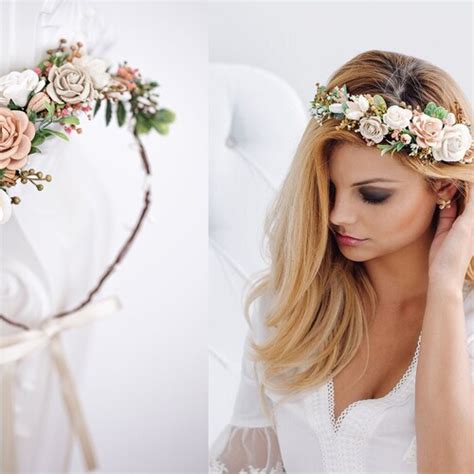 Braut Blumenkranz Haarkranz Hochzeit Haarband Blumen Etsy