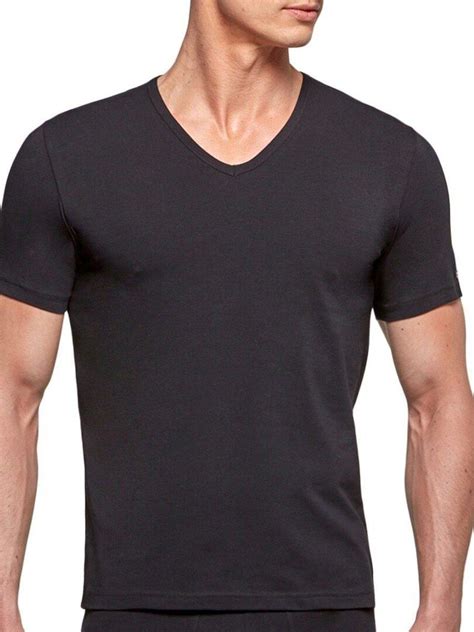 T Shirt Homewear Coton Stretch Essentials Noir Kiabi