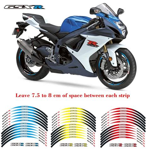 High Quality Motorcycle Front Rear Edge Outer Rim Sticker 17inch Wheel