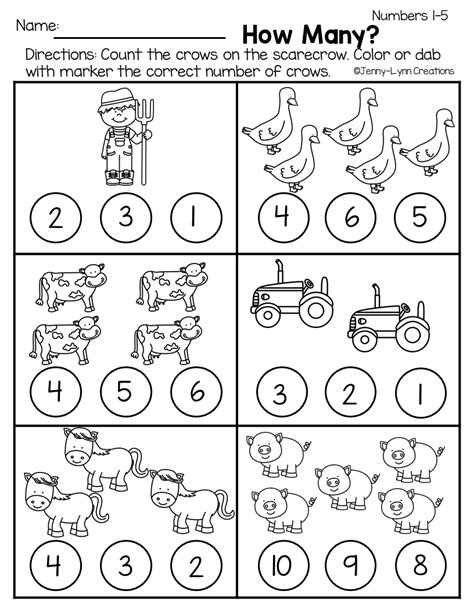 Farm Worksheets