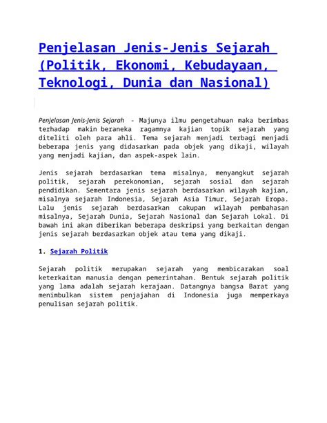 Docx Memahami Jenis Sejarah Dokumen Tips