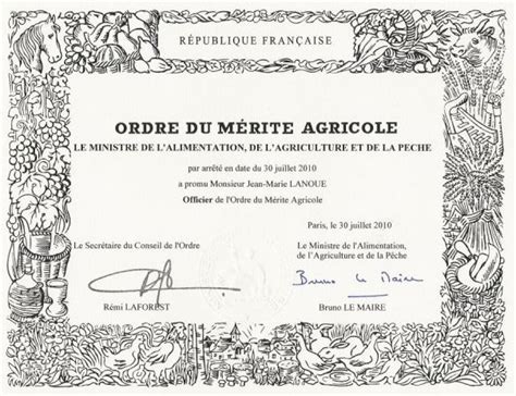 Ordre Du M Rite Agricole Officier