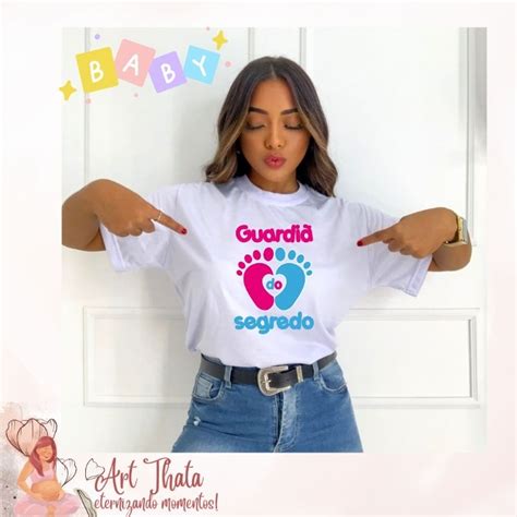 Camisa Personalizada Guardi Do Segredo Ch Revela O Rosa E Azul