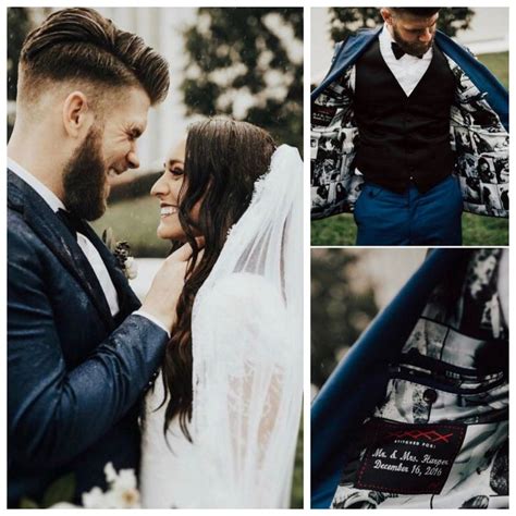 Bryce Harper and Kayla Varner Wedding, 2016 This is sweet how he had her photos added to his ...