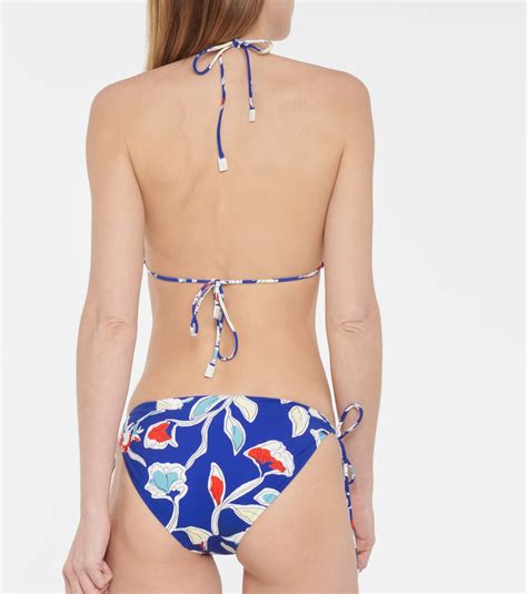 Floral Bikini Bottoms In Blue Tory Burch Mytheresa