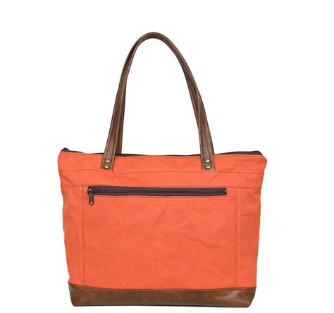 Canvas And Leather Tote Zippered Tote Travel Bag Jenny N Design