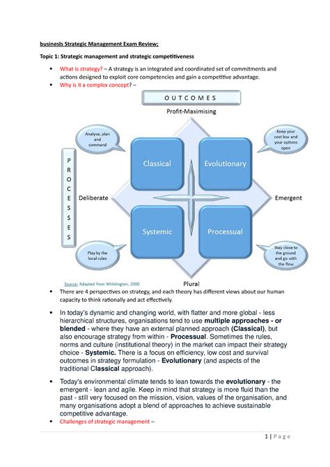 Strategic Management Exam Review Why Is It A Complex Concept There