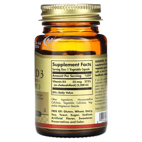 Solgar Vitamin D Mcg Iu Vegetable Capsules