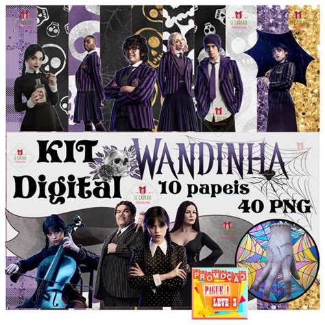 Kit Digital Wandinha Wednesday Familia Addams Elo