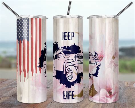 Jeep Life Off Road Oz Skinny Tumbler Template Distressed Etsy