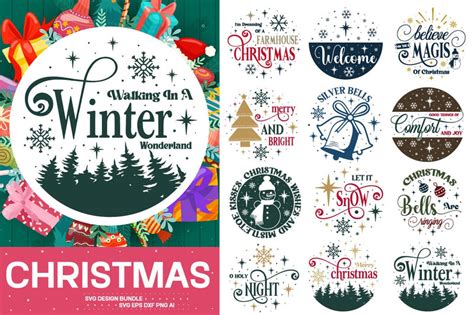 20 Christmas Round Signs Svg Bundle Best Seller Svg Bundle So Fontsy