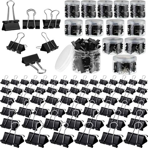 Amazon Yexiya 640 Pcs Binder Clips Assorted Sizes Black Paper