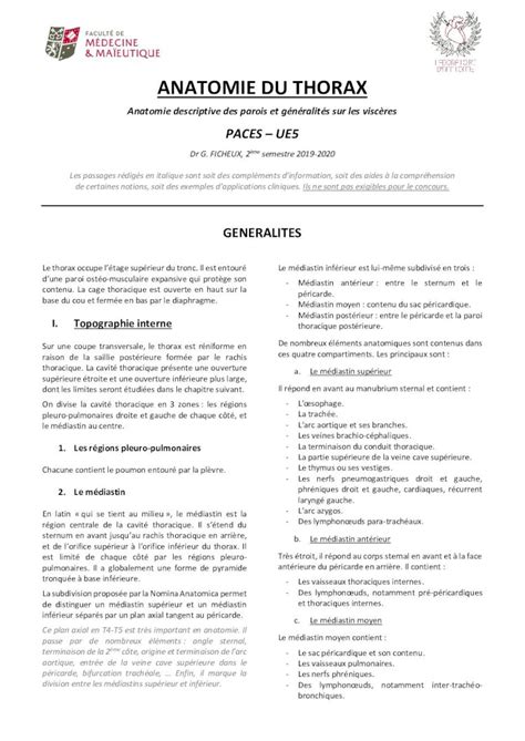 Pdf Anatomie Descriptive Des Parois Et G N Ralit S Sur Les