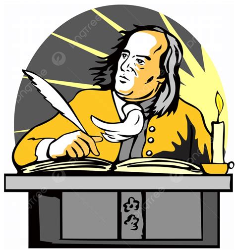 Ben Franklin Vector Png Images Illustration Of Ben Franklin Writing Style Done Retro Png