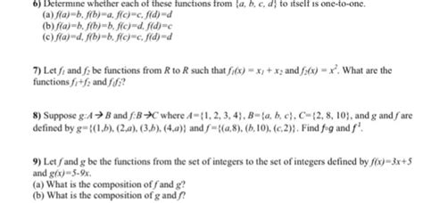 Solved Determine Whether Each Of These Functions From {a B