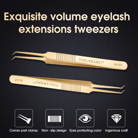 Nagaraku Premium Beauty Makeup Tweezers N 07 Tweezers Eyelash Extensions False Eyelash Tweezers