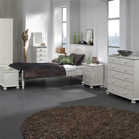 Copenham Narrow Chest Of Drawers In White With 5 Drawers Furniture In